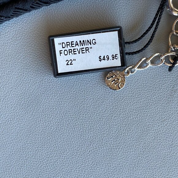 Lightweight Silvertone & Black Double Layer Necklace - Picture 5 of 6